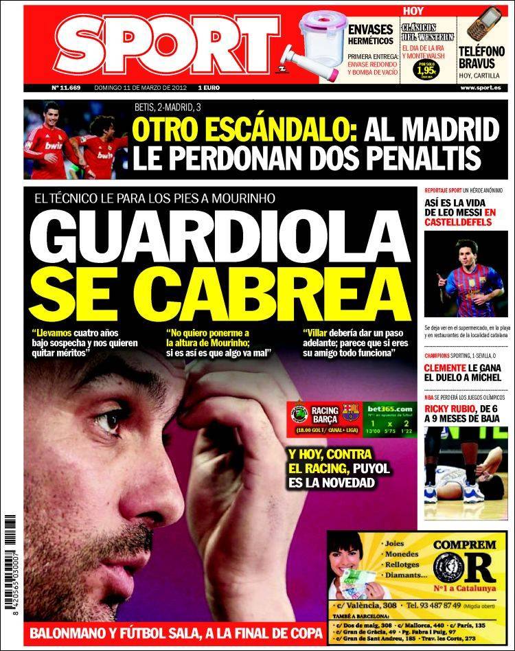 Portadas de la prensa deportiva (11-3-2012)