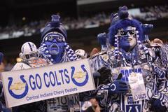 MÁS QUE UN JUEGO. Seguidores de los Colts de Indianápolis observan el juego contra los Titans de Tennessee durante su partido de fútbol americano de la NFL en el estadio Lucas Oil en IndianÁpolis, Indiana (EEUU)