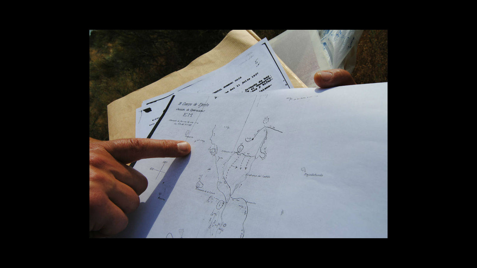 Situación, en un mapa de la época, del lugar desde el que partió el ataque republicano.