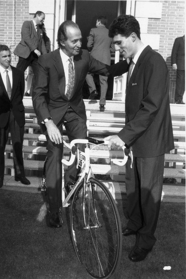 El Rey, con Indurain, en 1991.