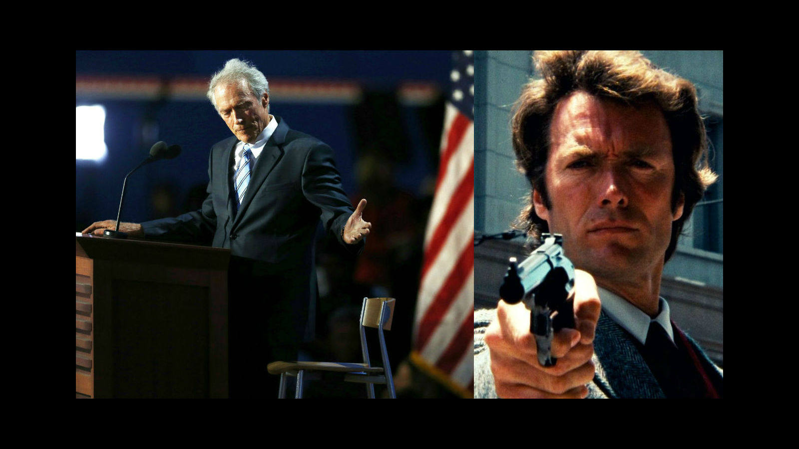 Clint Eastwood, actor y director de las oscarizadas «Million dollar baby» y «Sin perdón», ha sido alcalde de Carmel (California) por el Partido Republicano y en la Convención del partido de 2012 dio su apoyo a Mitt Romney