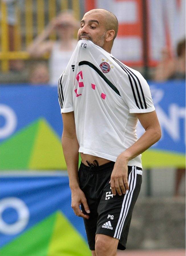 
El técnico español, uno más durante los entrenamientos del club bávaro
