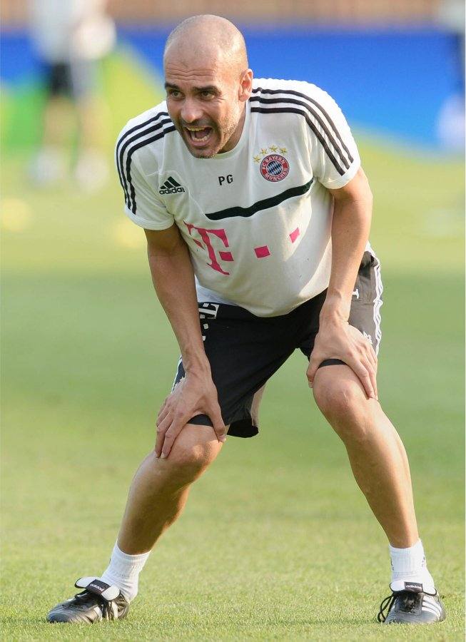 
El técnico español, uno más durante los entrenamientos del club bávaro
